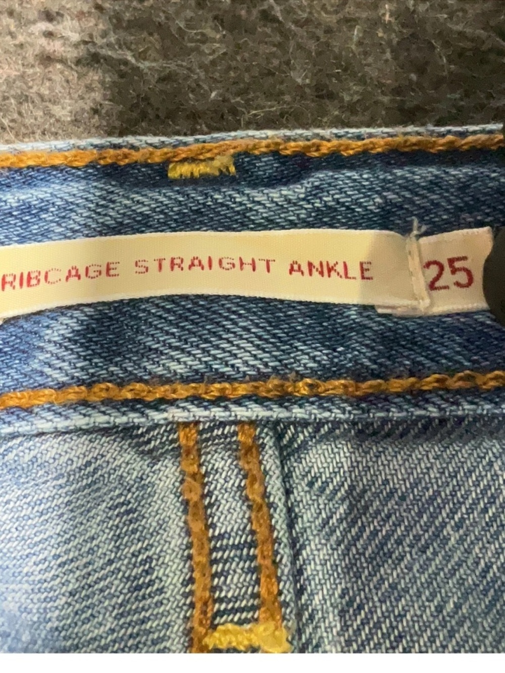 Levi’s Ribcage Straight Ankle Jeans Distressed High Rise Light Wash 25 - Picture 4 of 5